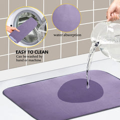 Heart Home Microfiber Reversible Dish Drying Mat with Absorbent Parity for Kitchen 27"x 19",Pack of 3 (Multicolor)