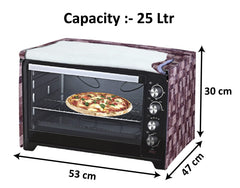 Heart Home PVC 3D Check Printed Microwave Oven Cover,25 LTR. (Brown)-HS43HEARTH26045