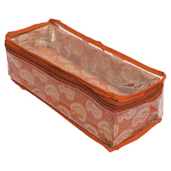 Kuber Industries Multipurpose Carry Design Laminated 1 Rod Bangle Box/Organizer/Case With Tranasparent Top (Orange)-47KM01