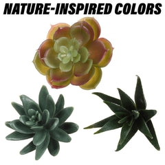 Heart Home Flowers Succulent Leaves | Artificial Succulent Leaves for office | Flower Succulent Leaves for Outdoor | Succulent Leaves for Home Décor | Pack of 6 | Green