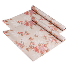 Heart Home Shelf Liner | Kitchen Cabinet Shelf Protector | Kitchen Liners for Cabinets and Drawers | Drawer Liner Mat | Red Flower Shelf Liner Roll | Cabinet Mat | 3 MTR | Pack of 2 | Cream