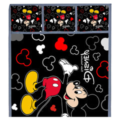Heart Home Disney Mickey Printed Satin Fridge Top Cover, Protect for Scratches, Wear & Tear and Dust with 6 Utility Side Pockets (Black)