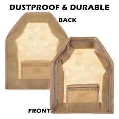 Kuber Industries Blouse Cover | Non Woven Foldable Wardrobe Organizer For Woman | Cloth Organizer Top Transparent & One Small Pocket | Pack of 3 | Cream