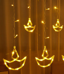 Kuber Industries LED String Light | 5 Big & 5 Small Diya LED String Lights | Light for Christmas | Light for Weddings | Star Light | Lights for Home Decoration | Warm White