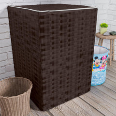 Heart Home Washing Machine Cover | Shelf Check Washing Machine Cover | Soft PVC | Top Load Fully-Automatic Washing Machine Cover | Brown