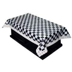 Kuber Industries Checkered PVC Dining Table Cover - Cream