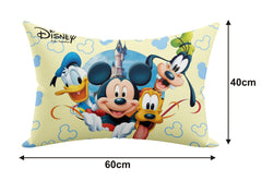Kuber Industries Disney Printed Comfort Microfiber Filled Pillow for Bed Room, 16"x24" (Cream)-KUBMART15943