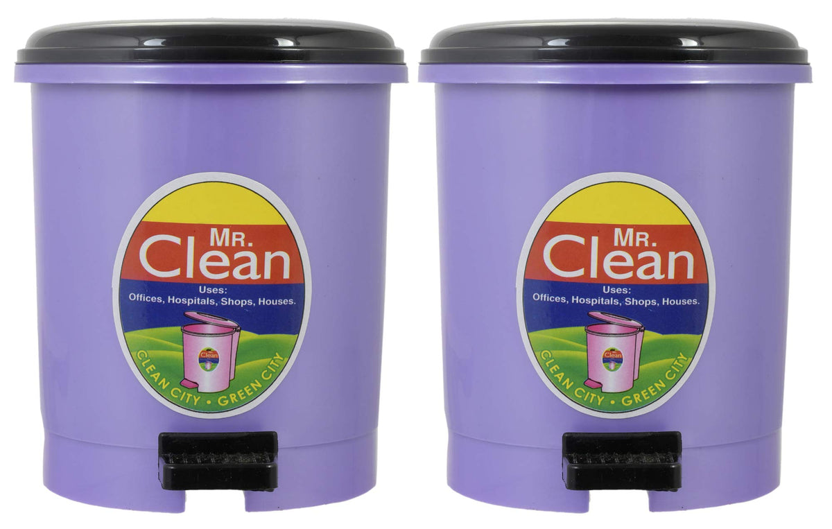 Kuber Industries 2 Pieces Table Top Desk Garbage Dustbin Trash for Office Home Work Place,2 LTR(Purple)