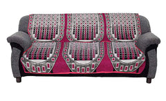 Kuber Industries Checkered Print 6 Piece Cotton 5 Seater Sofa Cover Use Both Side, Living Room, Drawing Room, Bedroom, Guest Room - Pink-KUBMART011162_Standard