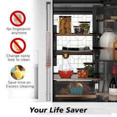 Kuber Industries Fridge Handle Cover | Refrigerator Handle Cover | Fridge Door Handle Protector | Fridge Door Handle Cover | Barik Check Fridge Handle Cover | 2 Piece Set | Brown