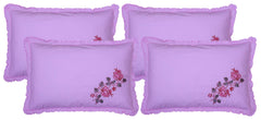 Kuber Industries Embroided Design 4 Piece Cotton Pillow Cover Set-17"x27" (Pink) Luxury Pillow Covers - CTKTC040283