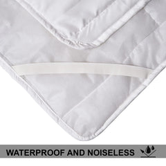 Heart Home Mattress Protector|Soft Cotton Single Bed Mattress Protector|Waterproof Mattress Protector|Quilted Cover with Elastic Band Straps|36x78 (White)
