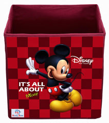 Heart Home Non-Woven Mickey Print Flodable Storage Box/Wardrobe Organizer For Home Decor (Maroon) 54HH4236.
