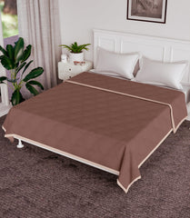 Heart Home Comforter | Microfiber Blanket for Summer | Blanket for Winter | Quilted Blanket Cover | Reversible Comforter | Blanket for Double Bed | Brown