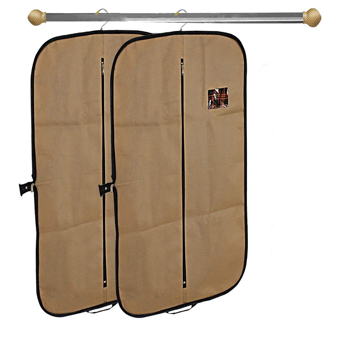 Kuber Industries 2 Pieces Foldable Non Woven Men's Coat Blazer Suit Cover (Brown) -CTKTC041438