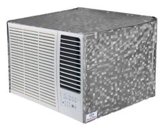 Heart Home PVC Check Print Dustproof Window A/C Cover for Outdoor for 1.5 Ton (Grey) 54HH3901.
