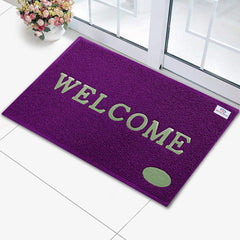Heart Home Rubber Anti Slip Welcome Door Mat for Home Entrance, Office, Shop (Purple)-HHEART15362