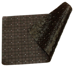 Kuber Industries Non Slip Shower Mat|Bath Mat with Drain Holes |Suction Cups to Keep Floor Clean|Pack of 2 |Brown