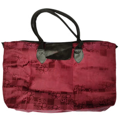 Kuber Industries Multiuses Check Print Rexine Shopping Bags/Grocery Bag for Carry Grocery, Fruits, Vegetable with Handles Pack of 2 (Maroon) 52KM3985