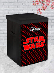 Kuber Industries Disney Star Wars Print Non Woven Fabric Foldable Laundry Basket, Toy Storage Basket, Cloth Storage Basket With Lid & Handles (Maroon)-KUBMART16276