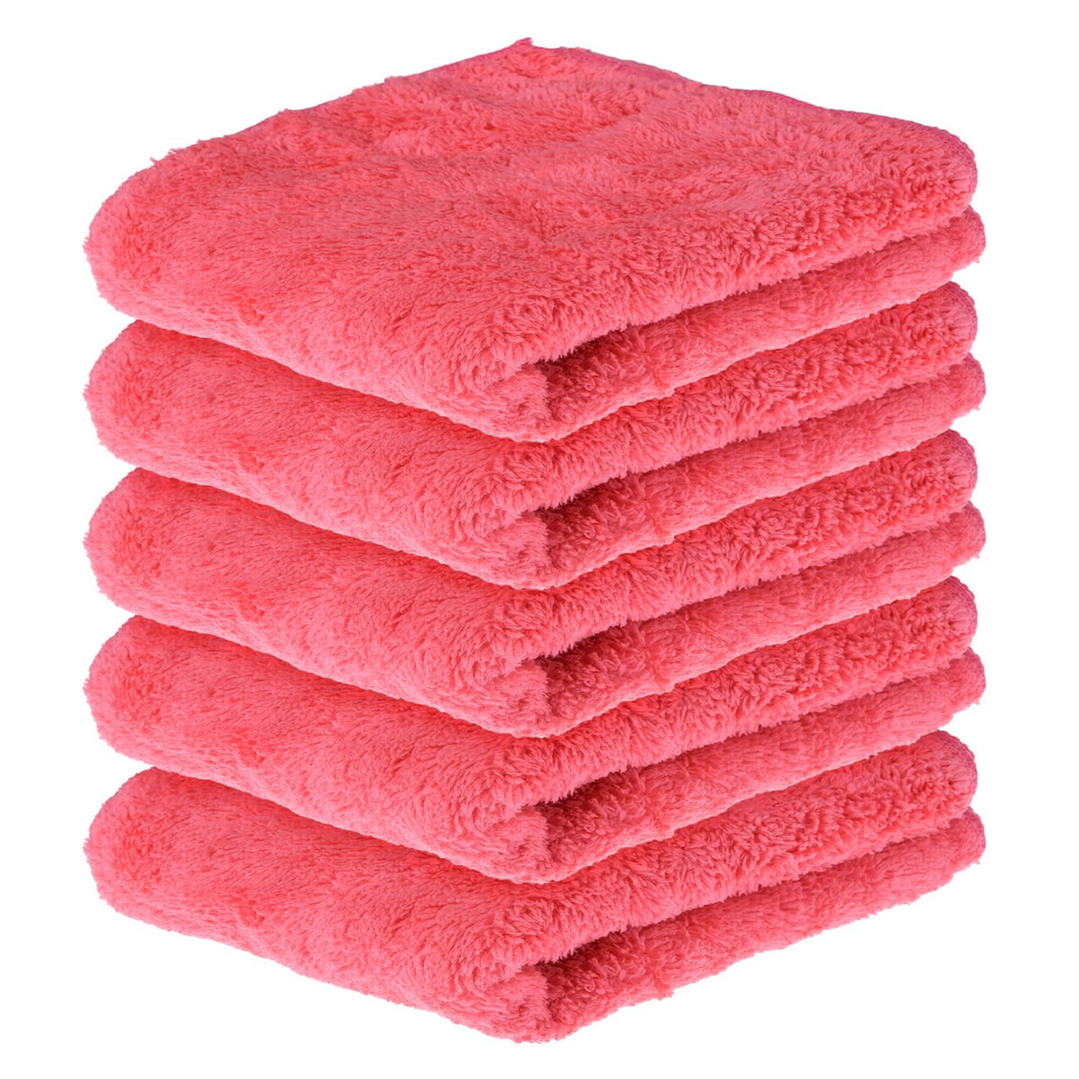Heart Home Cleaning Towel | Reusable Cleaning Cloths for Kitchen | Duster Towel for Home Cleaning | 350 GSM Cleaning Cloth Towel for Car | Bike | 30x60 | Pack of 5 | Dark Pink