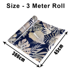 Heart Home Shelf Liner | Kitchen Cabinet Shelf Protector | Kitchen Liners for Cabinets and Drawers | Drawer Liner Mat | Green Leaf Shelf Liner Cabinet Mat | 3 MTR | Pack of 2 | Blue