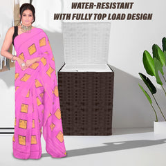 Heart Home Washing Machine Cover | Shelf Check Washing Machine Cover | Soft PVC | Top Load Fully-Automatic Washing Machine Cover | Brown