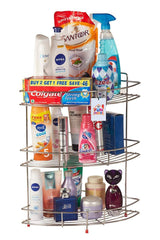 Fun Homes Stainless Steel Multipurpose Storage Kitchen Corner Rack/Stand/Shelf (Silver)