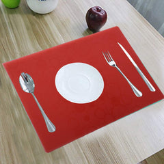 Kuber Industries Circle Design PVC 6 Piece Table Place Mat Set - Red