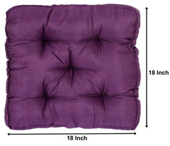 Heart Home Microfiber Square Chair Pad/Cushion for Office, Home or Car Sitting-Pack of 3, 18 * 18 Inch (Purple), Standard (HS_37_HEARTH020877)