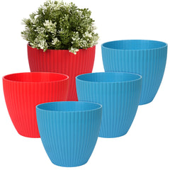 Heart Home Flower Pot | Flower Planter Pots for Indoor | Flower Pots for Outdoor | Pot for Garden & Balcony Flowering | Flower Plants Pot | Mega Flower Pot | 6 Inch | Pack of 5 | Multi