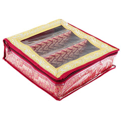 Kuber Industries Exclusive Polka Dots Design Brocade Hardboard Three Rod Bangle Box (Pink) -CTLTC38841
