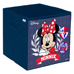 Heart Home Disney Minnie Print Durable & Collapsible Square Storage Box|Clothes Organizer With Handle, (Blue)