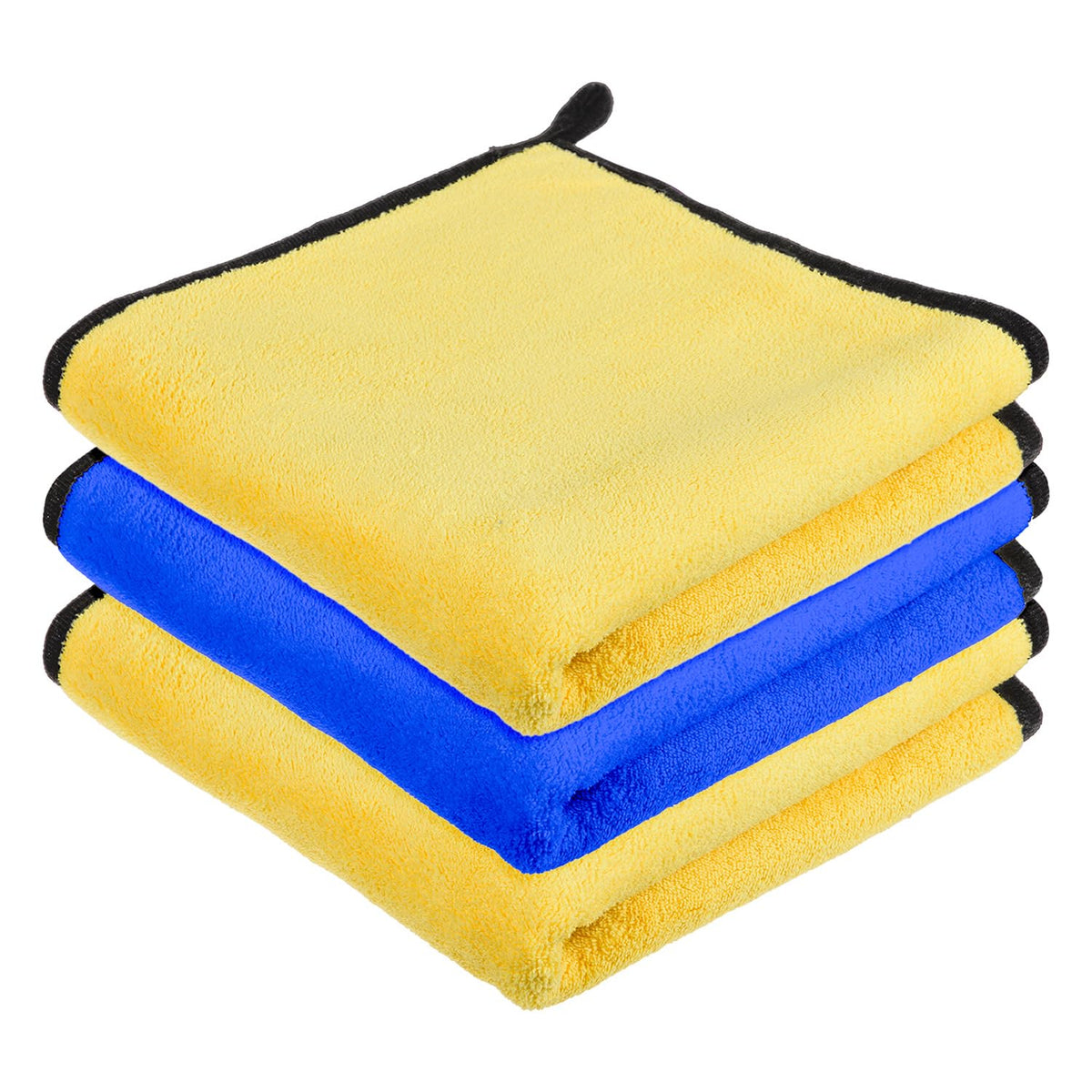 Kuber Industries Cleaning Towel | Reusable Cleaning Cloths for Kitchen | Duster Towel for Home Cleaning | 400 GSM Cleaning Cloth Towel with Hanging Loop | 40x60 | Pack of 3 | Multi