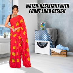 Heart Home Washing Machine Cover | Dot Print Washing Machine Cover | PVC | Front Load Washing Machine Cover | Blue