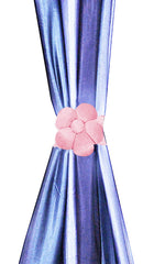 Kuber Industries Velvet 2 Pieces Curtain Tie Back Tassel Set (Pink) CTKTC33897