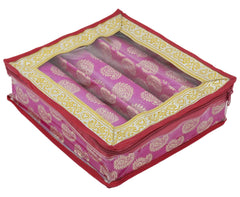 Kuber Industries Carry Design Laminated 3 Rod Box, Organizer For Bangle, Watches, Bracelets, Jewellery With Tranasparent Top (Pink)-47KM0106