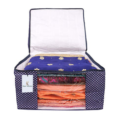 Kuber Industries Cotton 6 Pieces Three Layer Quilted Extra Large Saree Cover (Maroon, Blue & Pink)-CTKTC13498