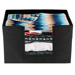 Heart Home Multiuses Non-Woven Closet Organizer, Storage Bin, Shelf Storage Oragnizer With Handle- Pack of 4 (Black)-HS43HEARTH26357