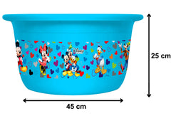 Kuber Industries Disney Team Mickey Print Unbreakable Plastic Multipurpose Bath Tub/Washing Tub 25 Ltr (Blue) -HS_35_KUBMART17449 (Model Number: HS_35_KUBMART017449)