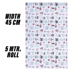 Heart Home Shelf Liner | EVA Kitchen Cabinet Shelf Mat | Anti-Slip Bathroom Mat | Fridge Mat | Table Mat | Coffee House Print Wardrobe Mat | 5 Meter | White