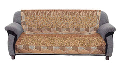 Kuber Industries Leaf Design 6 Piece Velvet Sofa Cover Set - Cream
