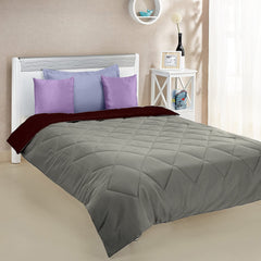 Kuber Industries Comforter Double Bed|Dohar Blanket|Comforter for Heavy Winter|220 GSM Reversible Comforter|AC Quilt|Dohar|Blanket |Grey & Black|