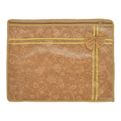 Kuber Industries Flower Printed Non-Woven Single Saree Cover With Tranasparent Top- Pack of 6 (Brown)-50KM01323