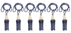 Kuber Industries Beads Beautiful Design Polyester 6 Pieces Curtain Tie Back Tassel Set (Royal Blue) CTKTC33577