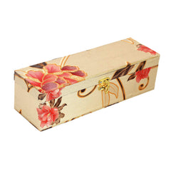 Kuber Industries Floral Design Wooden 2 Pieces One Rod Bangle Storage Box with Lock System (Gold) -CTKTC038183