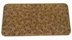 Kuber Industries Flower Design PVC Non Slip Bath Mat with Suction Cups 27"x14" (Brown) - CTKTC030403