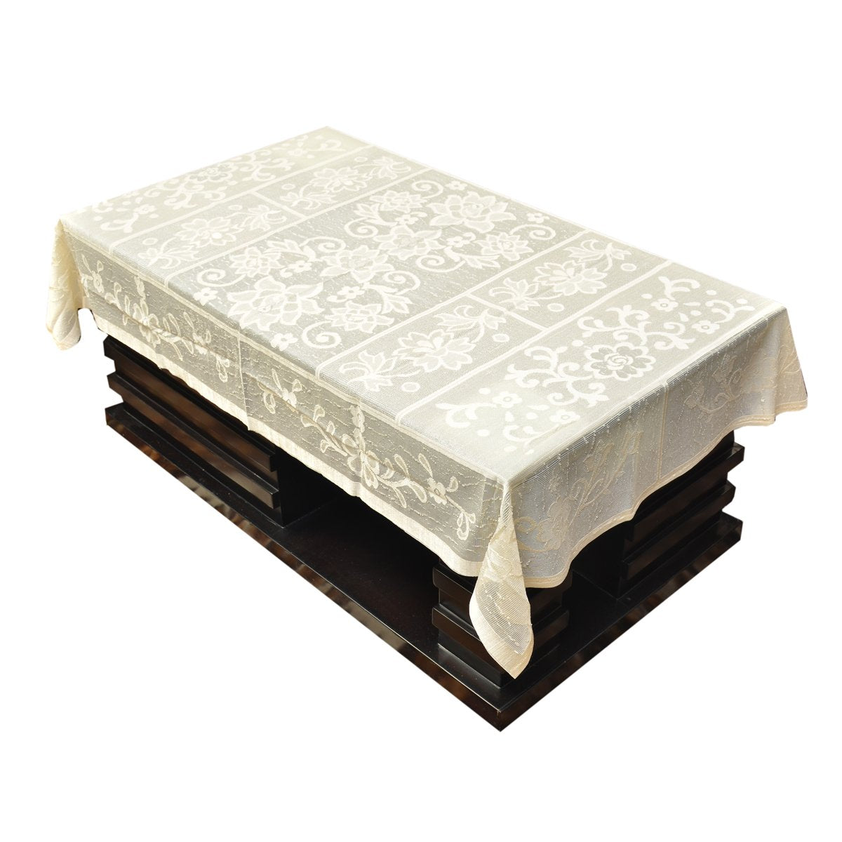 Kuber Industries Cotton Centre Table Cover - Cream (NewEXCTC044)