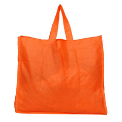 Heart Home Smiley Printed Eco Friendly Foldable Reusable Non-Woven Shopping Grocery Bag with One Small Pocket- Pack of 3 (Orange & Red & Deep Yellow) -45LUGHH0222