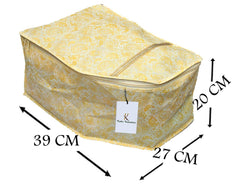 Kuber Industries 3 Pieces Non Woven Blouse Cover Set, Gold (SCY33)